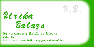 ulrika balazs business card
